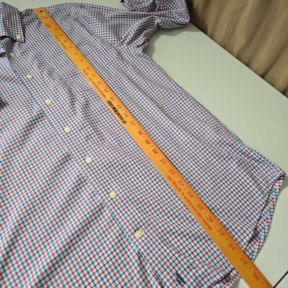 Johnnie-O Shirt Mens Medium Blue Red Plaid Button Up Prep-formance‎ Long Sleeve - Picture 11 of 12